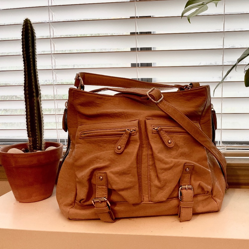 Large Faux-leather Satchel